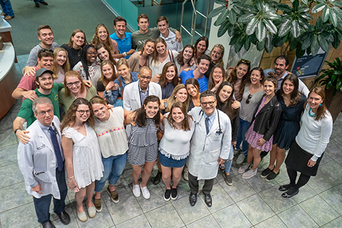 Students on tour of the Comprehensive Cancer Center