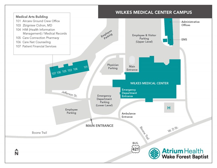 Wilkes and West Park Campus Maps Medical Center Campus
