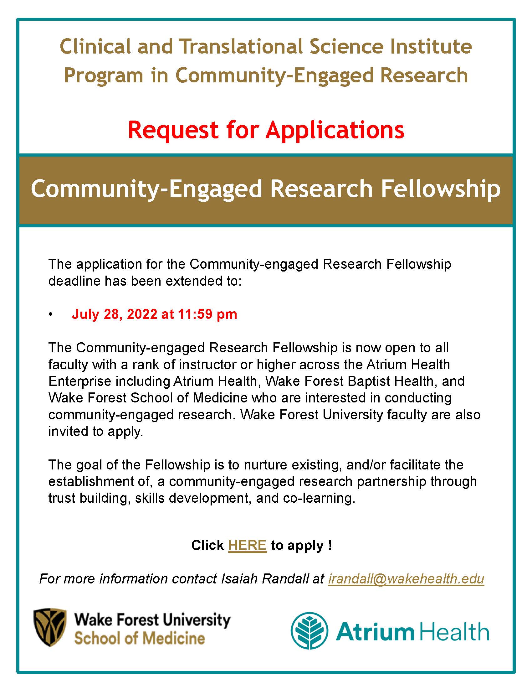 Community Engaged Research Fellowship 2022