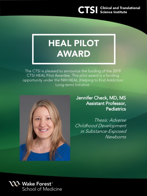 Jennifer Check MD, HEAL Initiative recipient