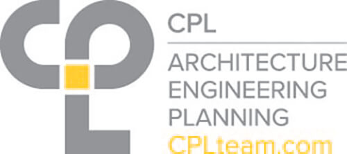 A grey and yellow logo that reads CPL Architecture Engineering Planning.