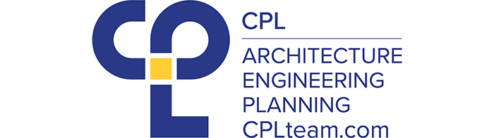A blue and yellow logo that reads CPL Architecture Engineering Planning.