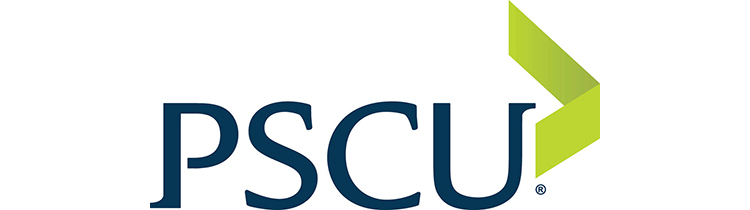 PSCU Logo with green ribbon.
