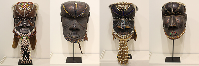An art collection consisting of four masks.
