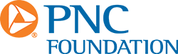 An orange and blue logo representing the PNC Foundation.