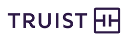 A black logo with text representing Truist.