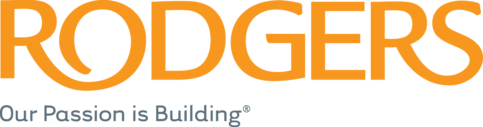 A gray and gold text logo for Rodgers.