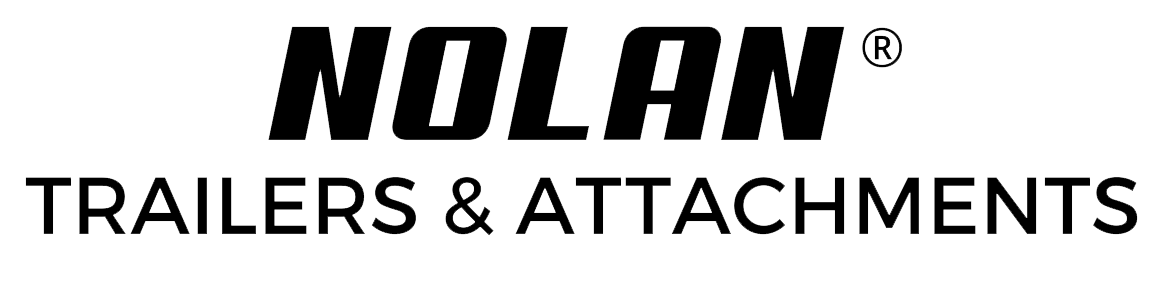 A black text logo for Nolan Trailers and Attachments.