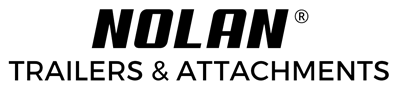 A black text logo for Nolan Trailers and Attachments.
