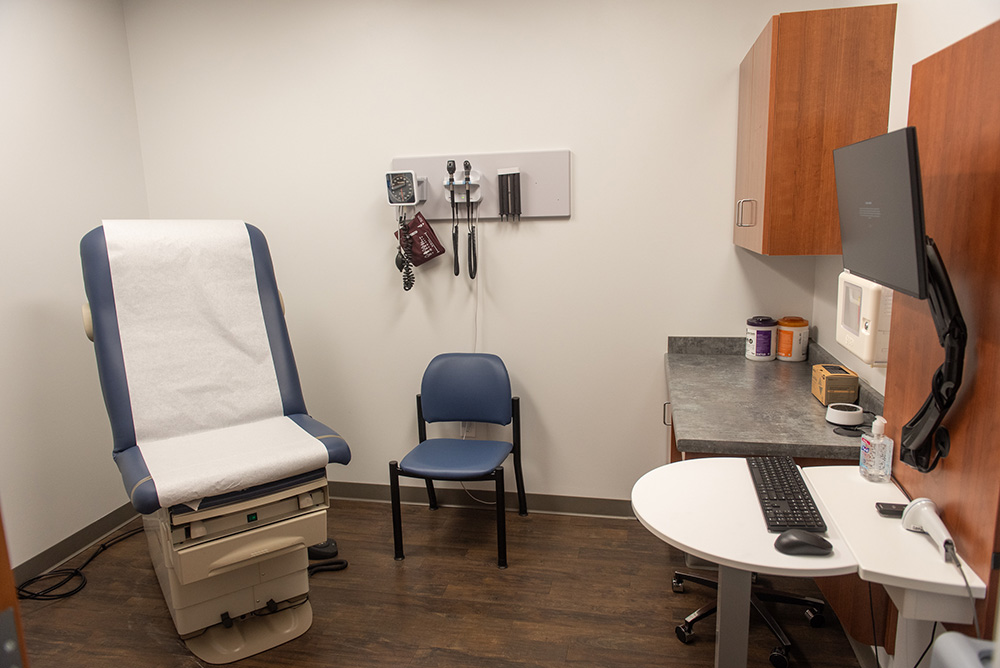 Examination room with all new furnishings.