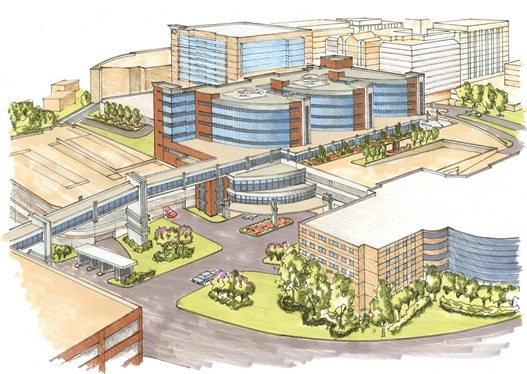 This rendering is for illustrative purposes only and is one example of what a new ED, OR and ICU Tower could look like.