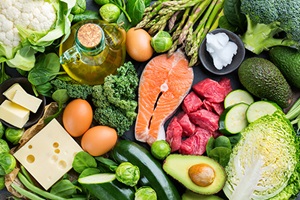 Keto food display.