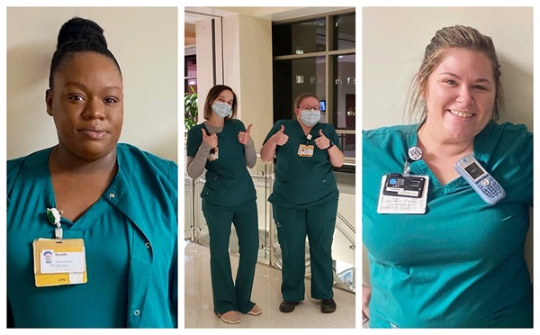 Wake Forest Baptist Health RN Apprenticeship participants (from left to right): Danielle Hosch (LMC), Ashley Gonzalez (DMC), Devin Walker (DMC) and Casey Castrianni (LMC)