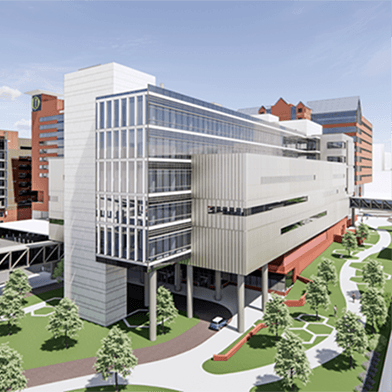 A digital rendering of the Atrium Health Wake Forest Baptist Medical Center Main Campus.