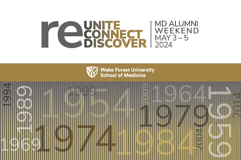 Graphic for the MD Alumni Weekend 2024 event.