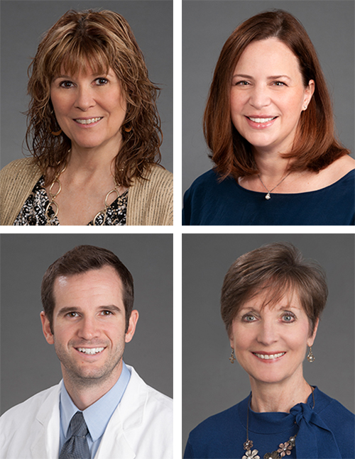 Grid of four head shots, three women and one man