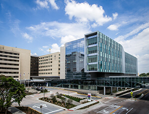 The glass exterior of a medical office building.