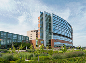 The exterior of a medical office building.