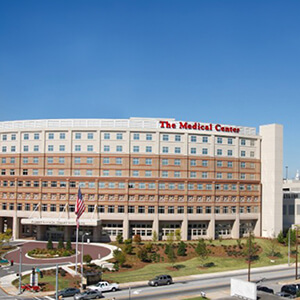 The brick exterior of a medical office building.