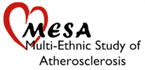 A logo with a red heart and black lettering that reads MESA Multi-Ethnic Study of Atherosclerosis.