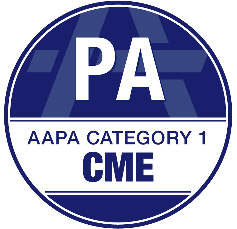 A logo with the text "PA AAPA Category 1 CME".
