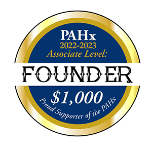 PAHx 2022 2023 Associate Level: Founder $1000 Proud Supporter of the PAHx