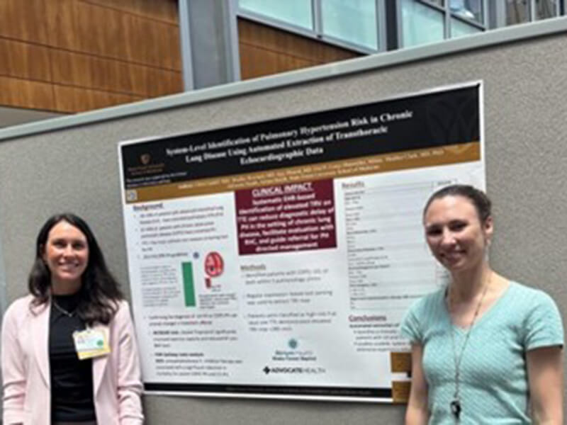 Chloe Caudell, MD and Heather Clark, MD, PhD presenting CSI-related work at the Lung Health Annual Symposium, June 8, 2026.