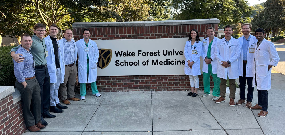 2024-2027 Clinical Scholars in Informatics (CSI) Residents - (left to right): John Hunting, MD, Bradley Rowland, MD, Danny Stamos, MD, John Paul Carlson, MD, Robert Alavi, MD, Chloe Caudell, MD, Christian Pulliam, DO, Tyler George, MD, James Miller, MD, Ajay Dharod, MD