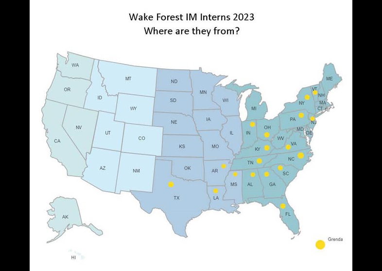 Wake Forest Internal Medicine Interns Where are they from?