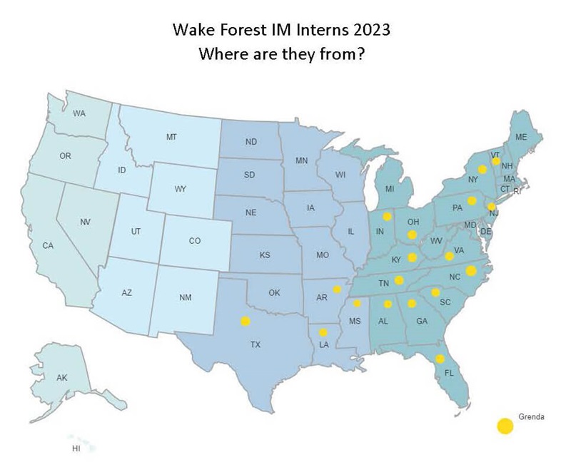Wake Forest Internal Medicine Interns Where are they from?