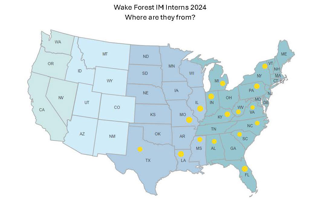Wake Forest Internal Medicine Interns Where are they from?