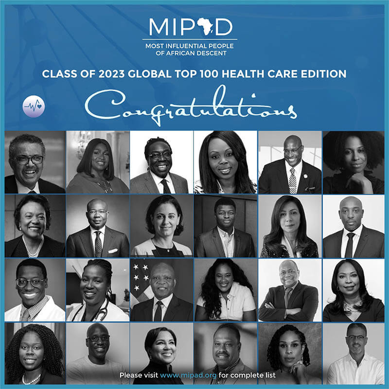 A collage showing the Class of 2023 Global Top 100 Health Care Edition.