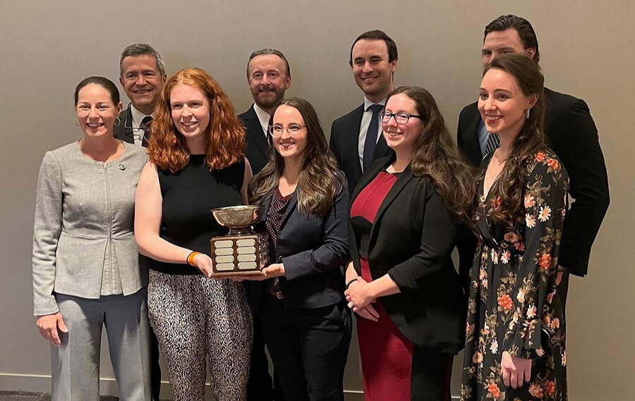Members of Wake Forest University School of Medicine’s neurosurgery residency program Holding the trophy for the annual Cushing Bowl.