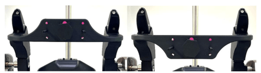 The PARCS device can be flipped upside down to provide a total of 6 height positions for the chin support piece.
