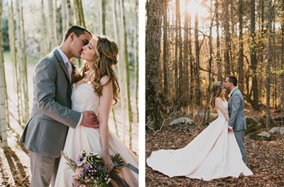 Duo of photos from 2019 wedding of Lydia Sparks Ramos ('17) and John Ramos ('16)
