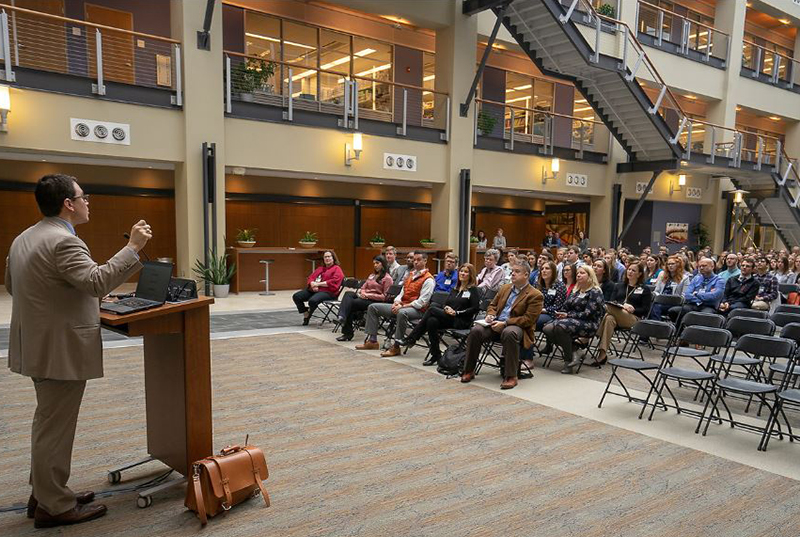 Dr. David McIntosh delivers a message of inclusion and how that improves health care at the PA Class of 2019 Graduate Project Symposium