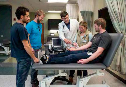 PA students perform ultrasounds on each other