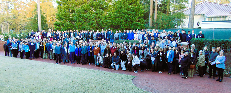 A group photo of all the participants at the 2025 WFIRM Retreat.