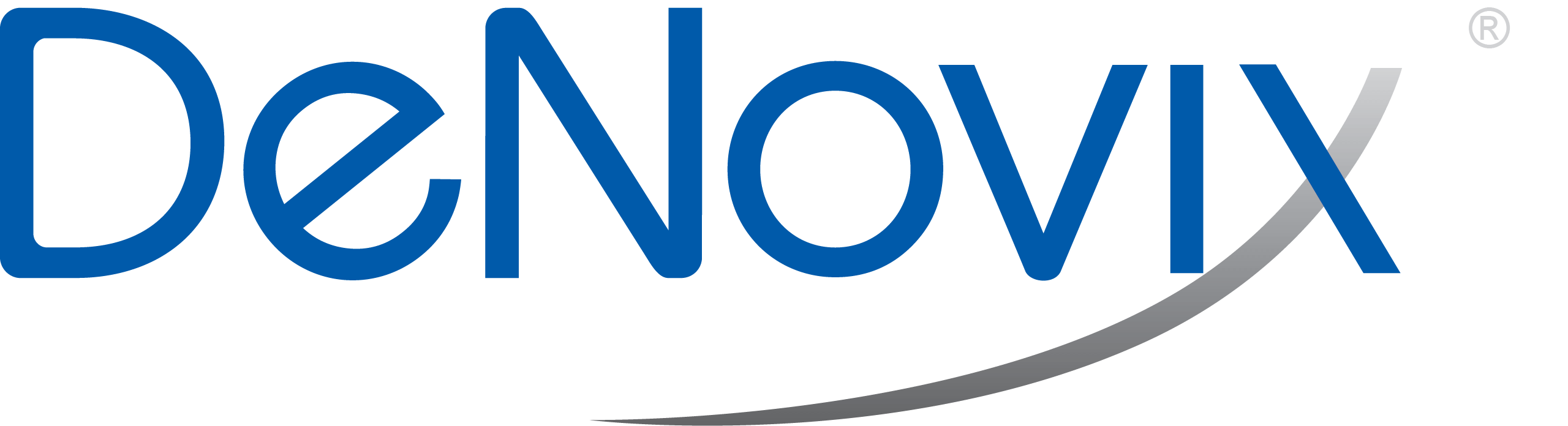 A blue and gray logo representing DeNovix.