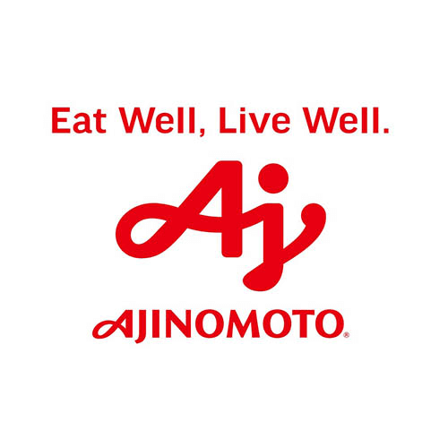 A red and white logo that reads "Eat Well. Live Well. Ajinomoto."