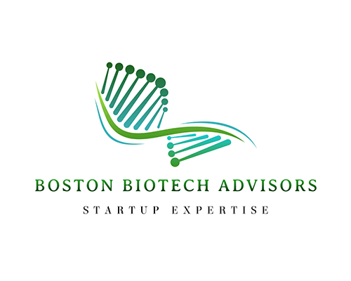 A white and green logo that reads "Boston Biotech Advisors."