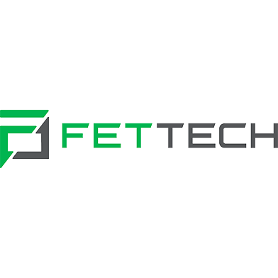 A green and gray logo for FetTech.