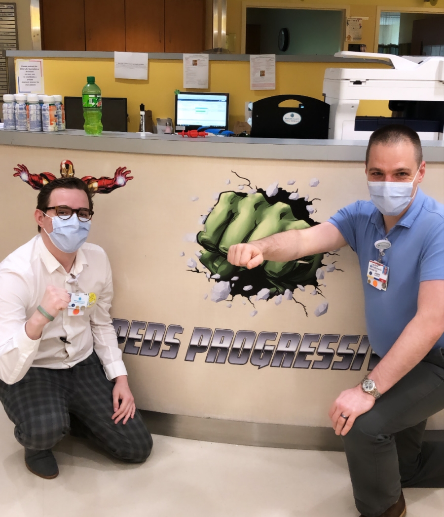 Progressive unit teammate highlight: Staff assistant Matt and nurse manager Jason.  