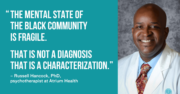Dr. Russell Hancock speaks on topic of mental health for the black community