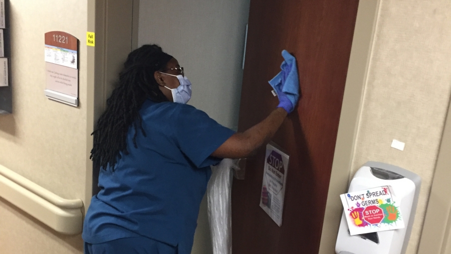 Environmental services technicians take extra precautions to keep our facilities as clean and sanitized as possible