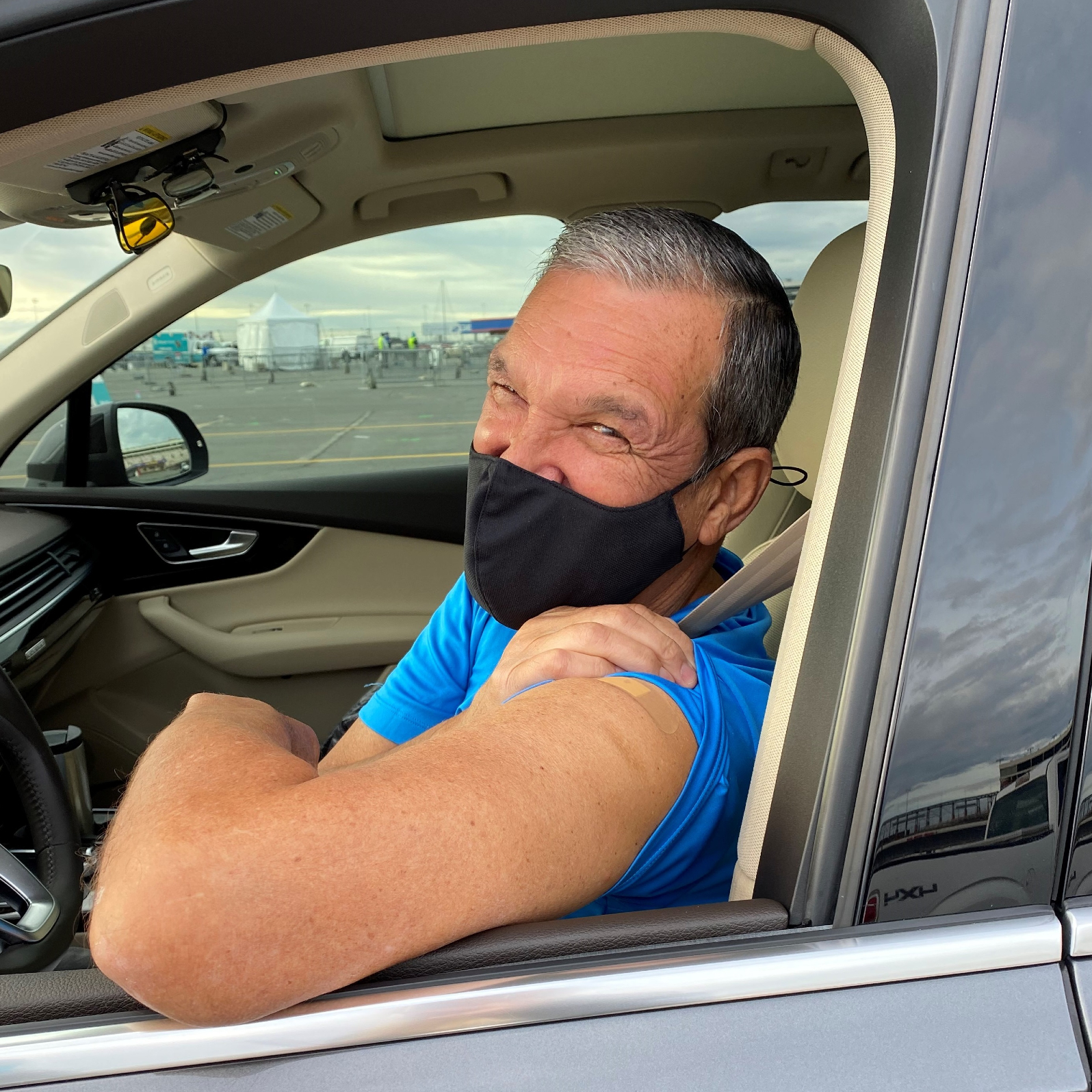 Jim Lunt received hisfirst dose of the COVID-19 vaccine at Charlotte Motor Speedway at its first mass vaccination event