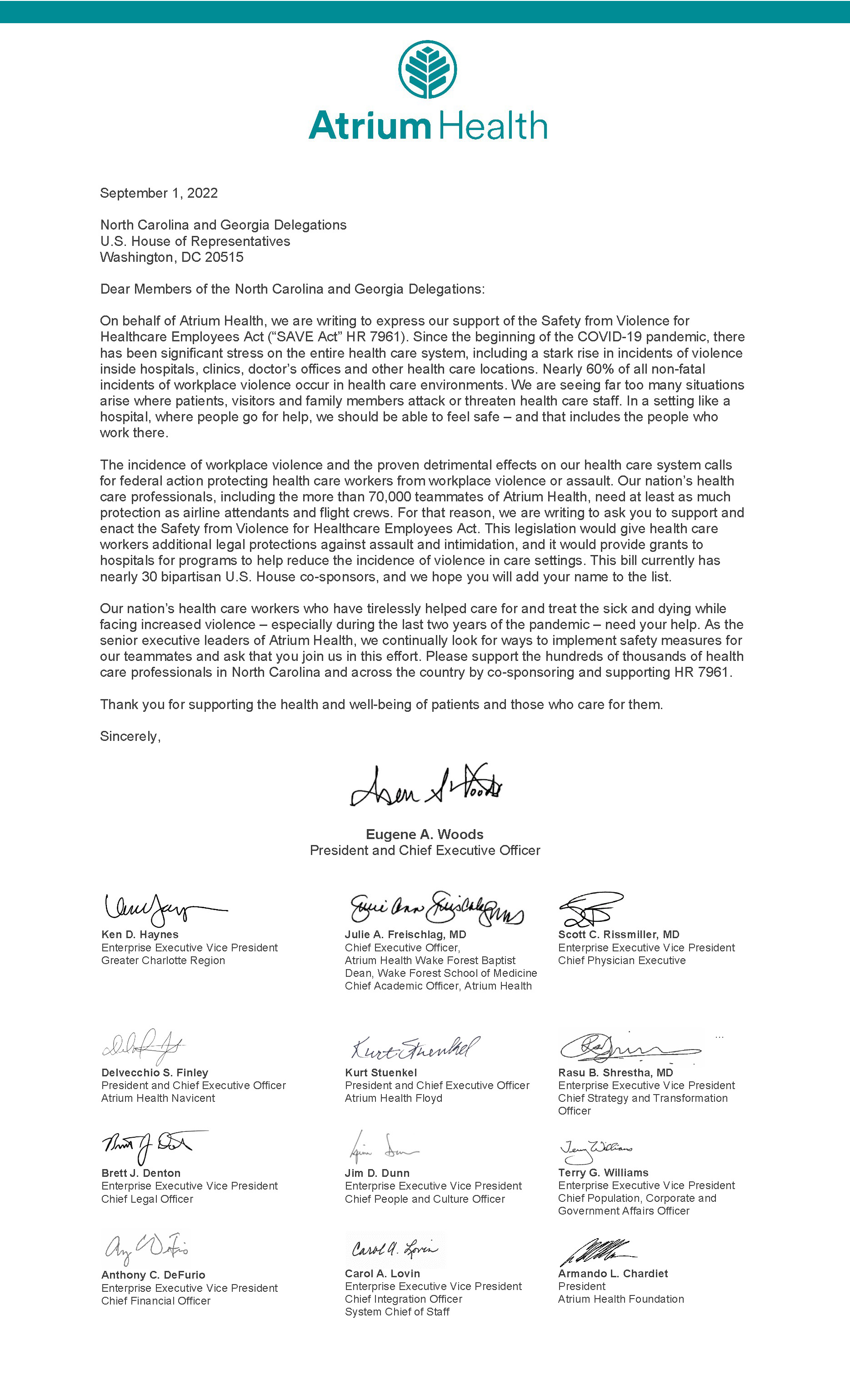 EVP Letter to Congress on SAVE Act