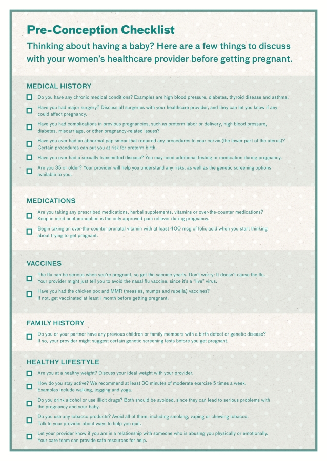 Preconception Checklist