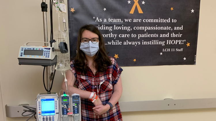 Mary Katherine, another patient on the 11th floor of Levine Children's Hospital is currently getting treatment for acute lymphoblastic leukemia.