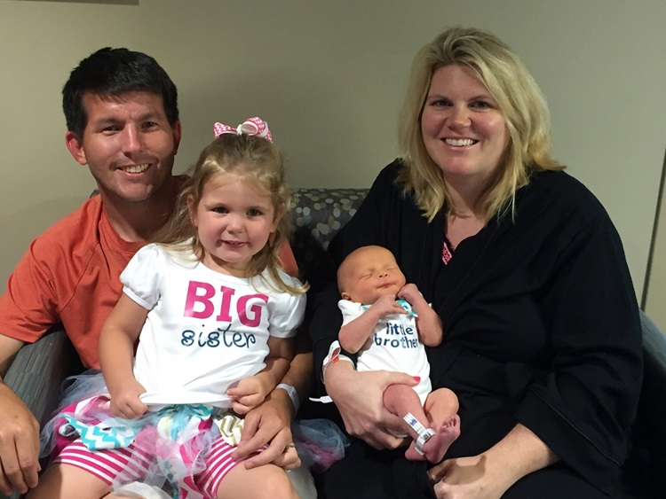 Sarah Helms chose to donate the cord blood from both of her deliveries to the cord blood collection program at Atrium Health. 'It was good to know that it was going to a public cord blood bank and would help others,' she says about her decision to donate. 